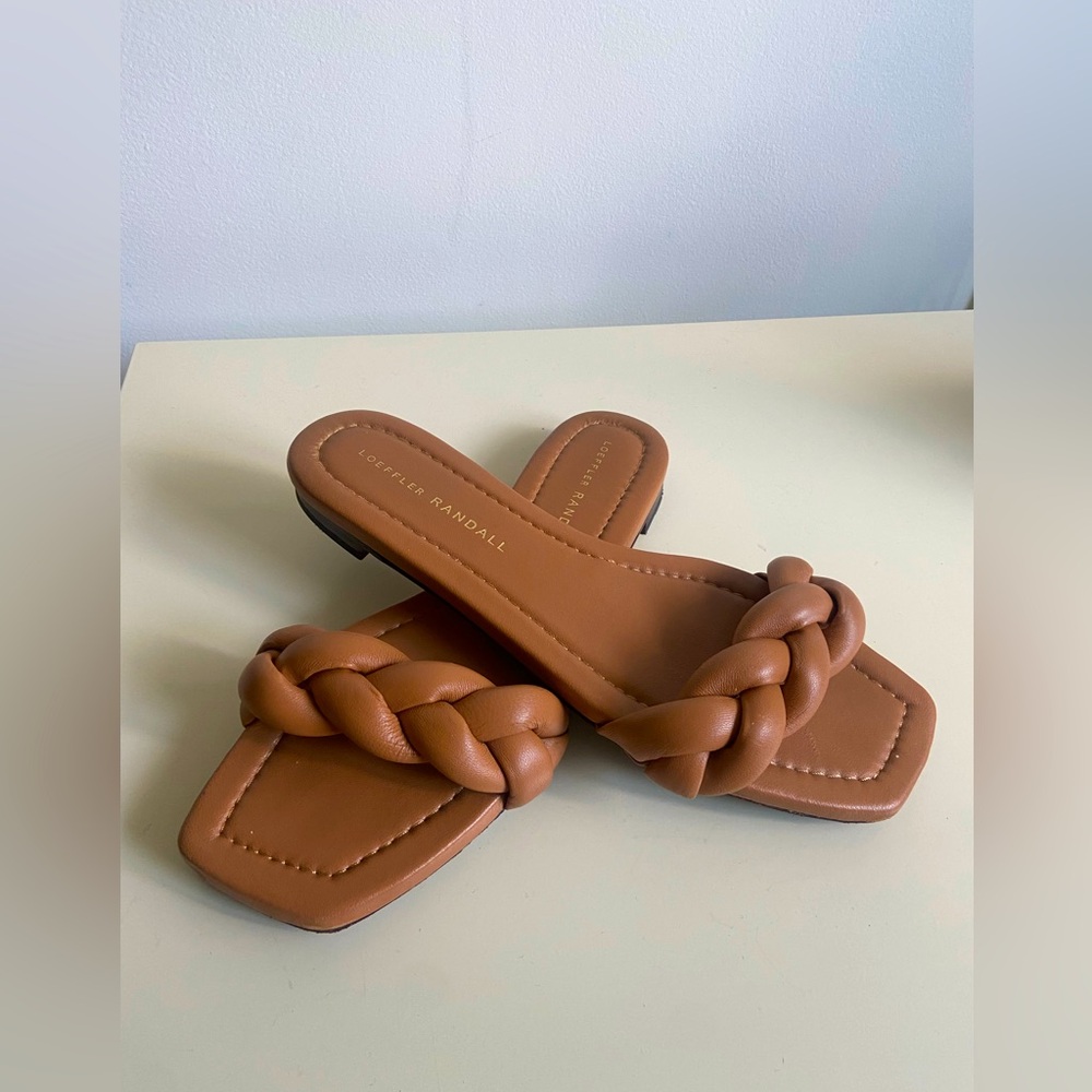 L'OEFFLER RANDALL JOANNA BRAIDED BAND FLAT SANDAL